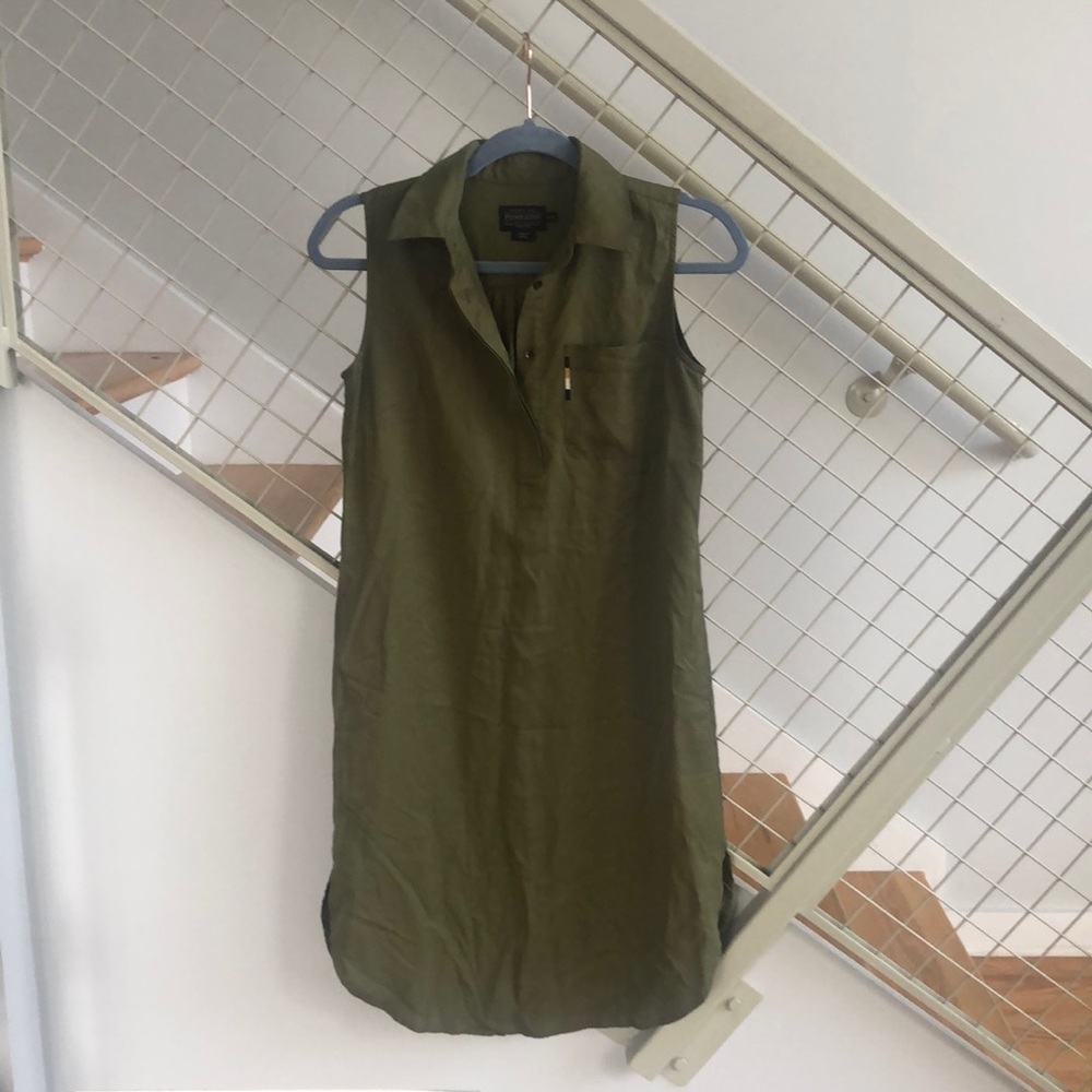 Adorable Green Women’s Pendleton Dress with Stitched Accents